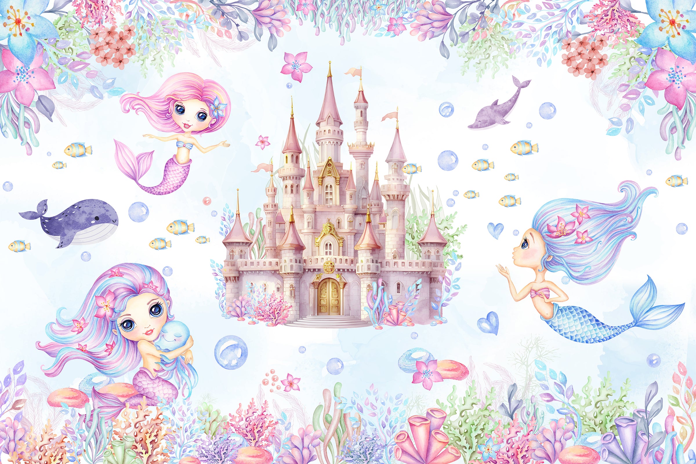 Castel marin cu sirene pastel