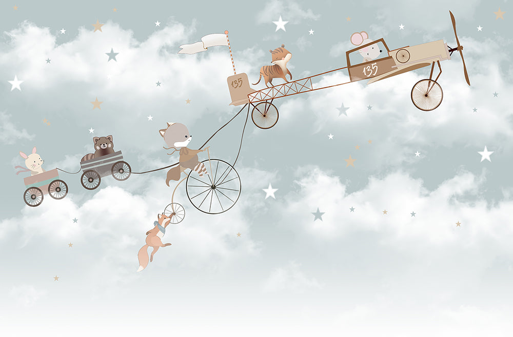 Avion vintage cu animale