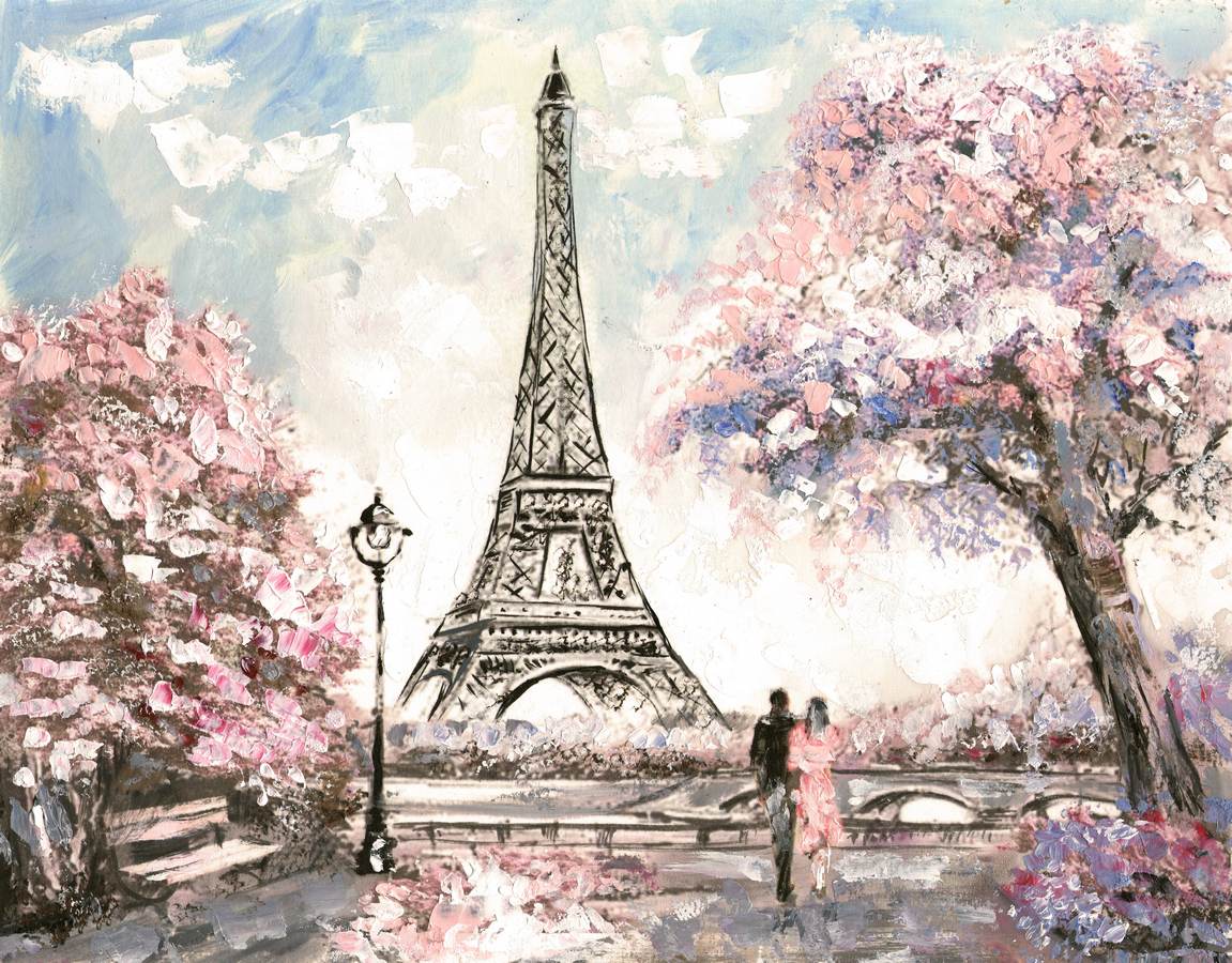 Paris primăvăratic cu flori roz