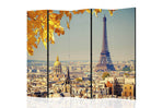 Paravan decorativ Paris și Turnul Eiffel toamna cu 5 secțiuni
