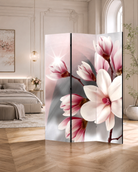 Paravan decorativ Magnolie roz în relief în amenajare interioară