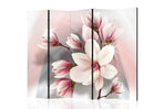 Paravan decorativ Magnolie roz în relief cu 5 secțiuni
