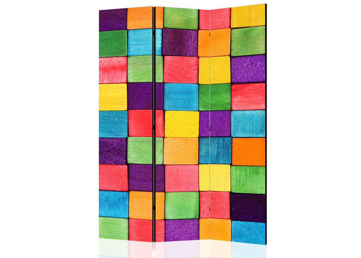 Paravan decorativ Mozaic geometric multicolor cu 5 secțiuni
