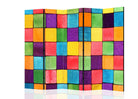 Paravan decorativ Mozaic geometric multicolor în amenajare interioară