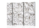 Paravan decorativ Flori albe în relief cu 5 secțiuni