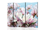 Paravan decorativ Magnolii înflorite pe cer albastru cu 5 secțiuni