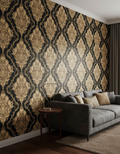 Ornament baroc auriu pe negru