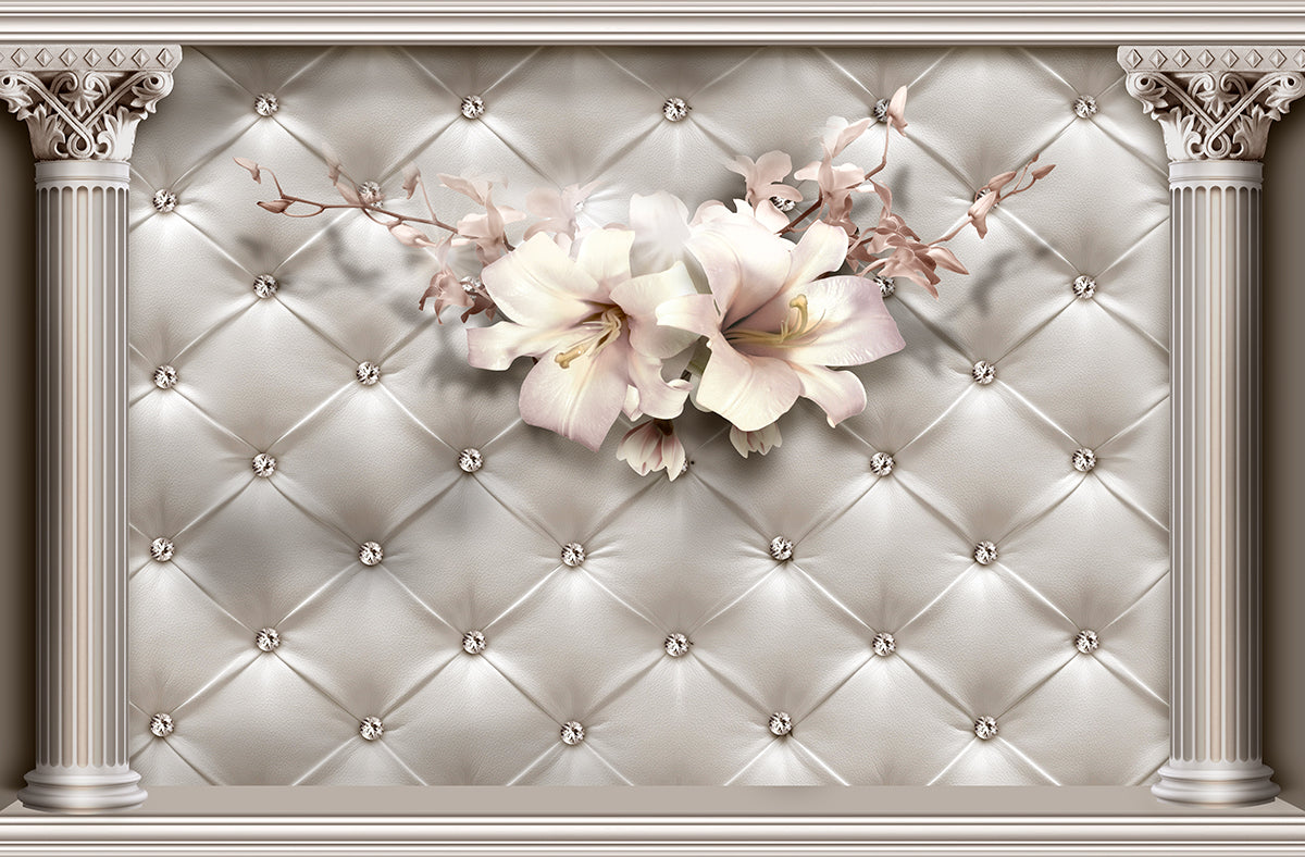 Flori delicate pe capitonaj elegant