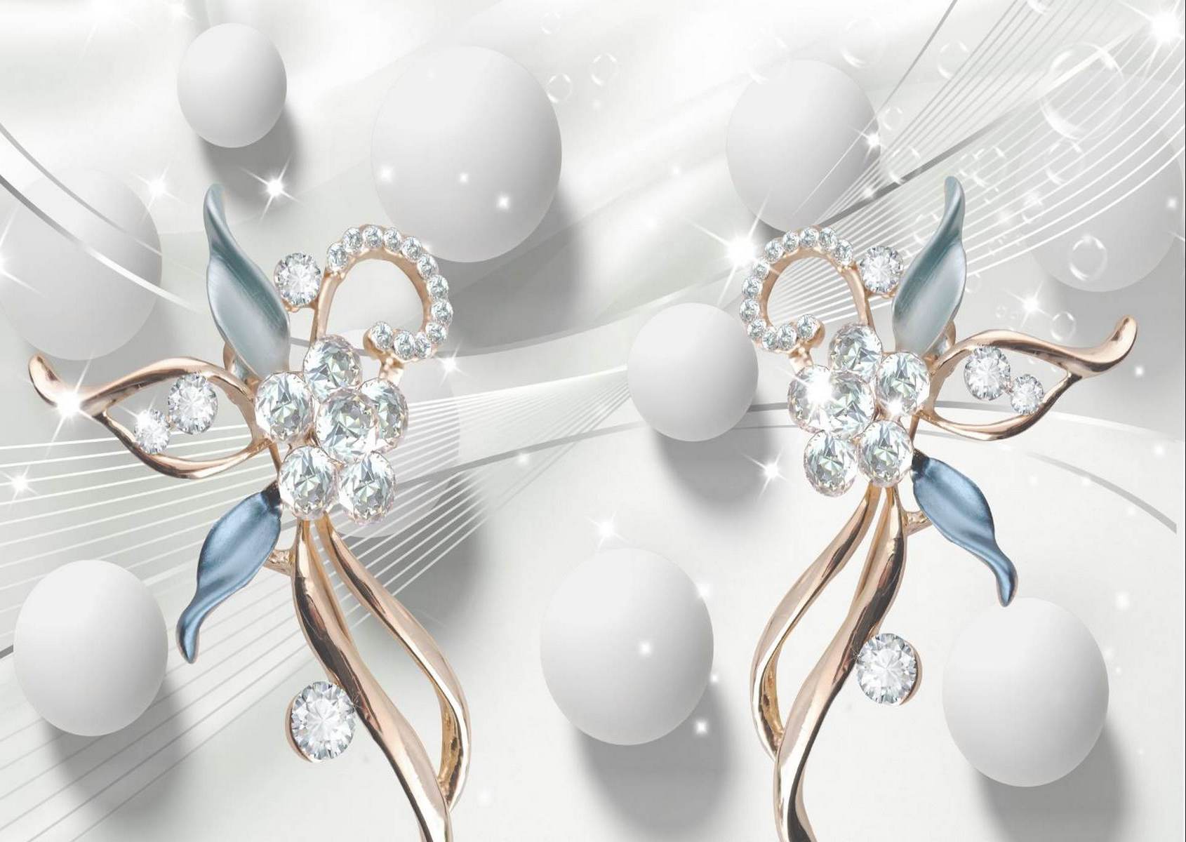 Perle albe cu funde elegante