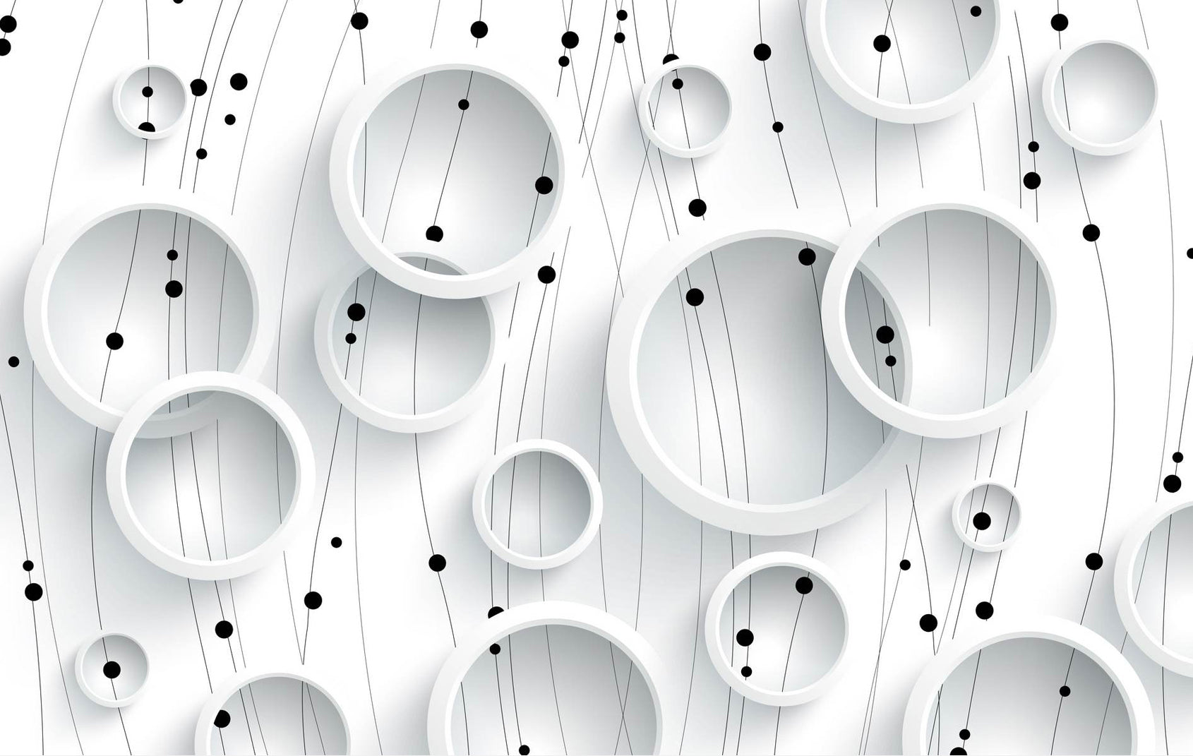 Cercuri albe abstracte cu puncte