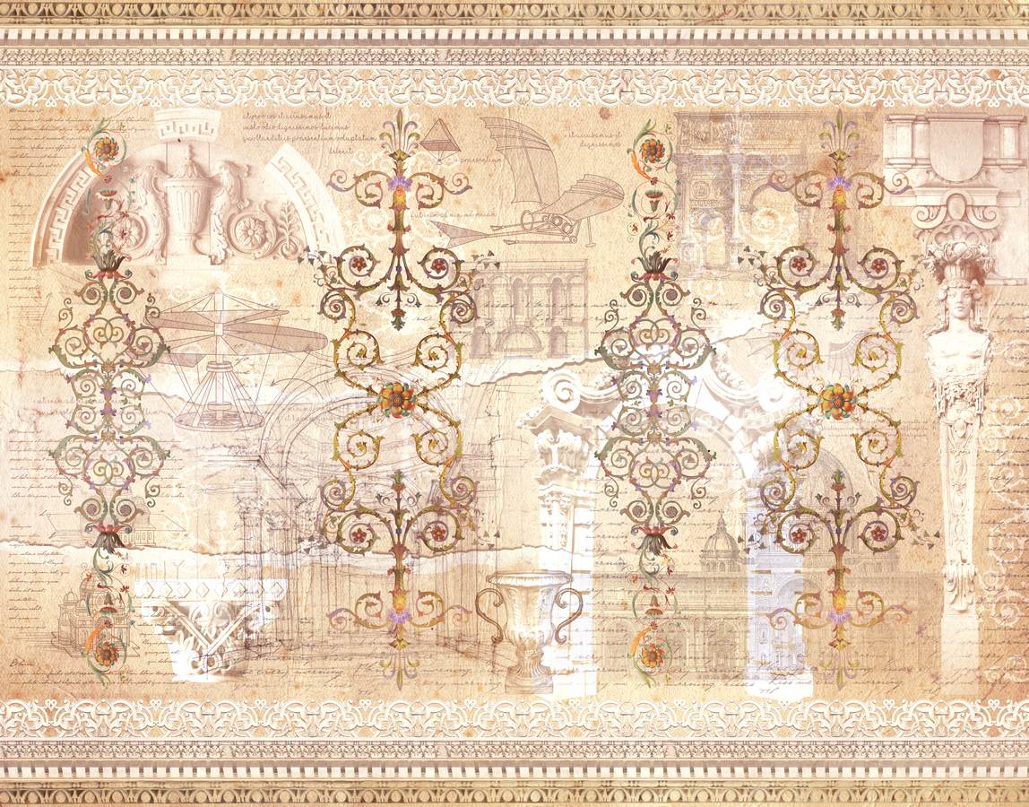 Ornamente clasice pe fundal bej