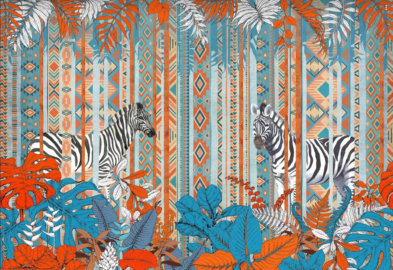 Zebre tropicale cu motive etnice