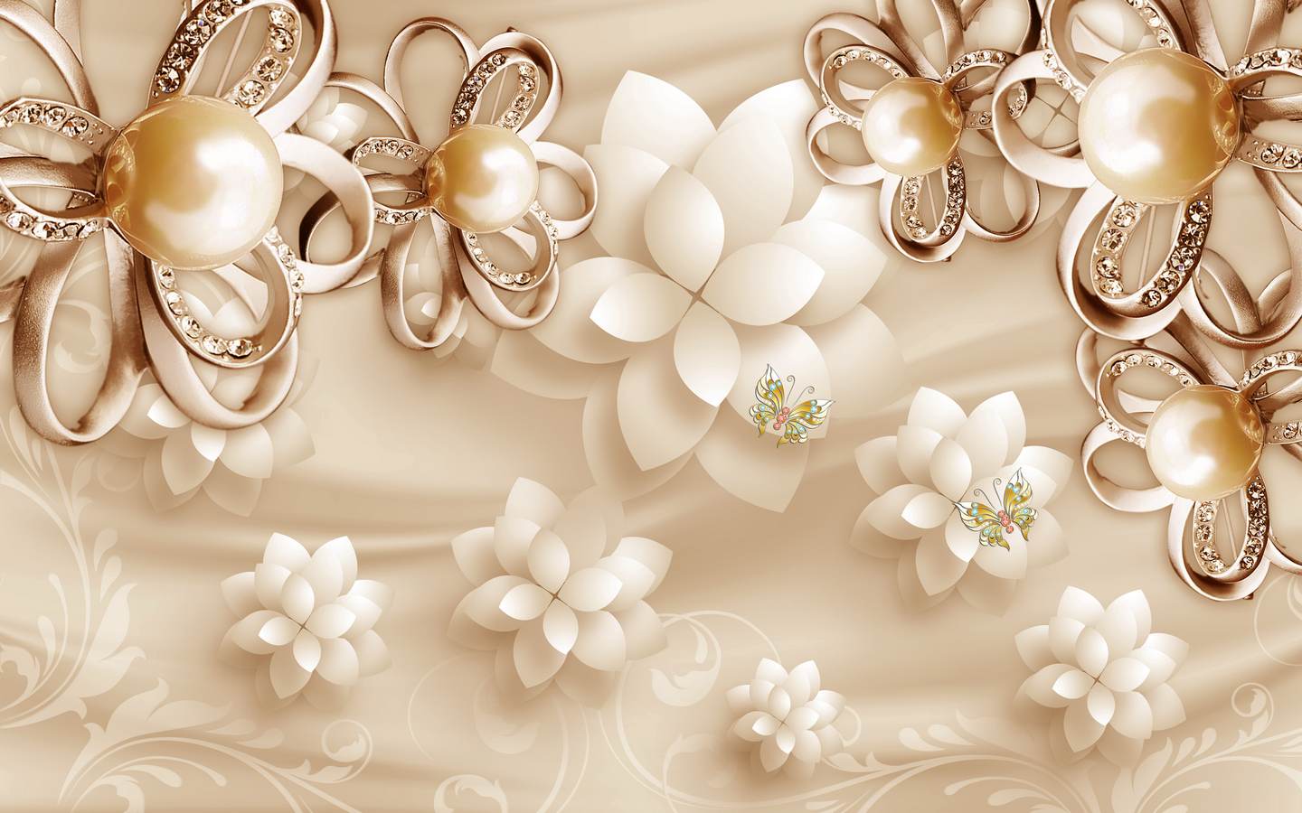 Flori perlate aurii elegante