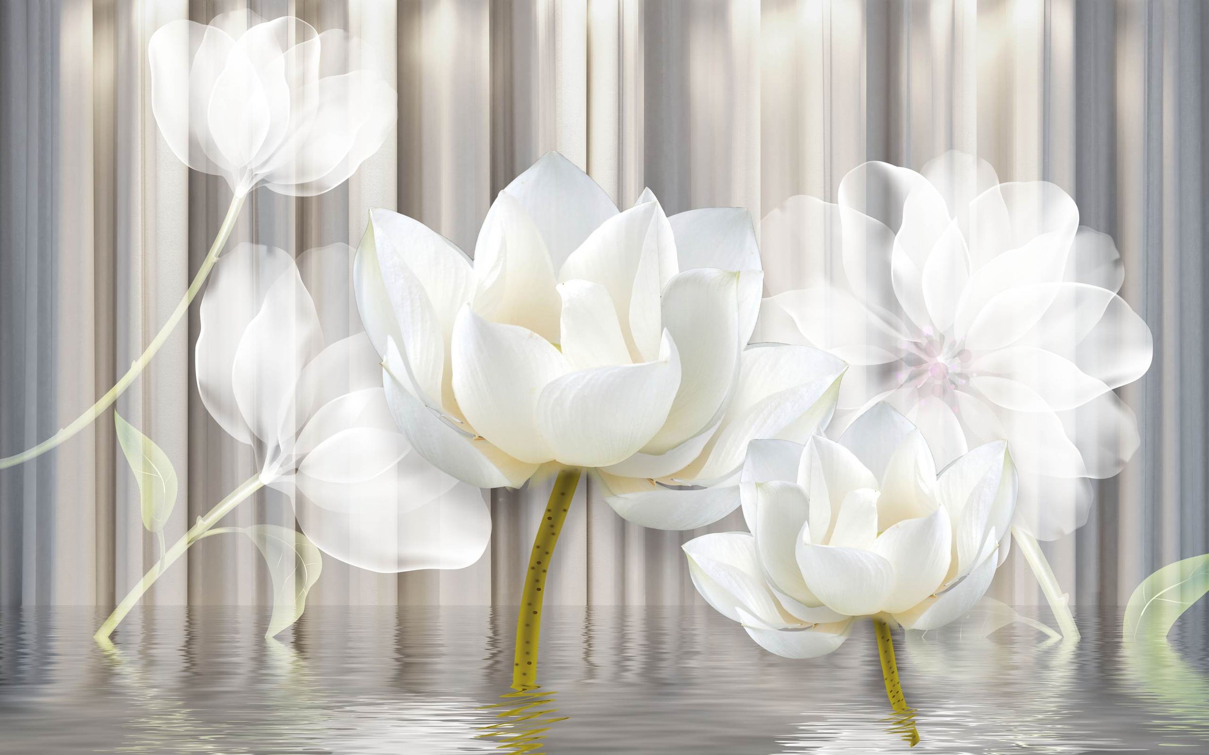 Magnolii albe pe fundal abstract