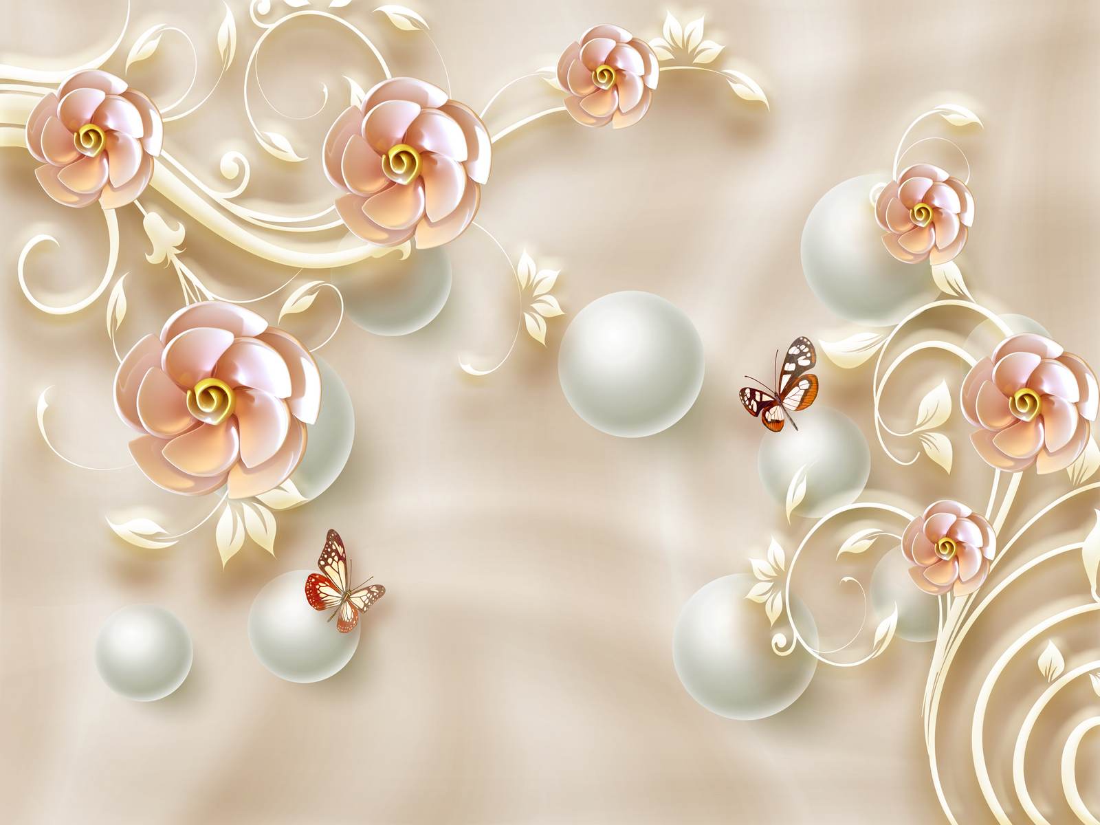 Flori delicate cu perle mari