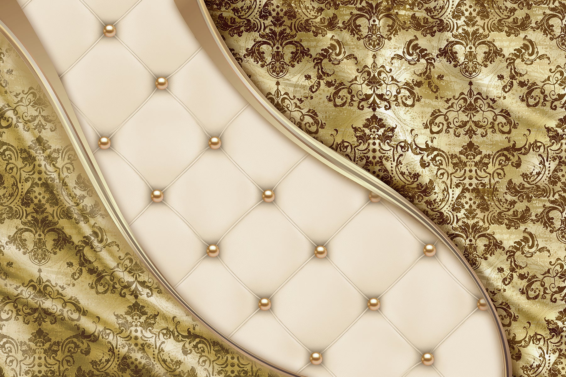 Tapiserie aurie cu capitonaj elegant