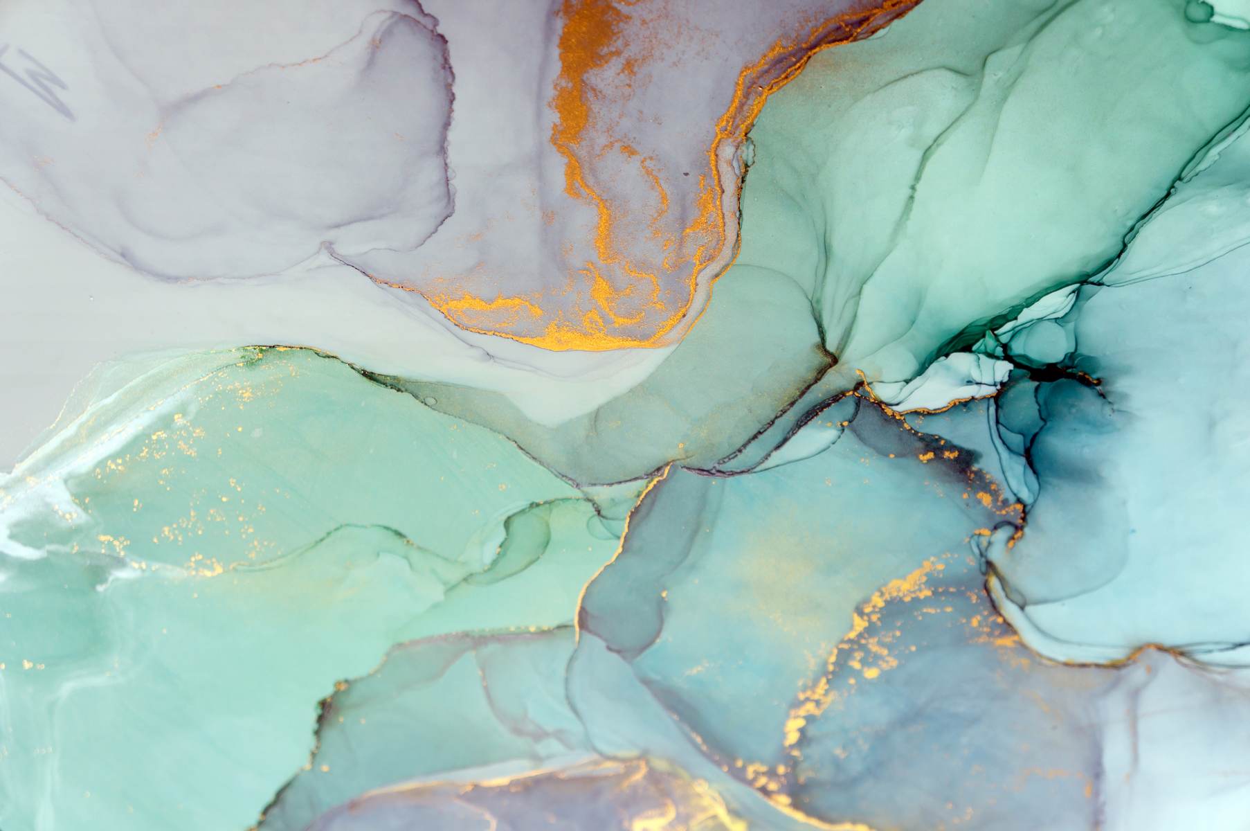 Abstract fluid în tonuri turcoaz
