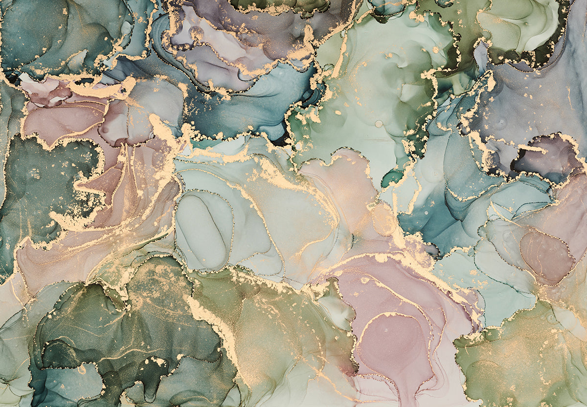 Abstract fluid pastel cu accente aurii luxoase