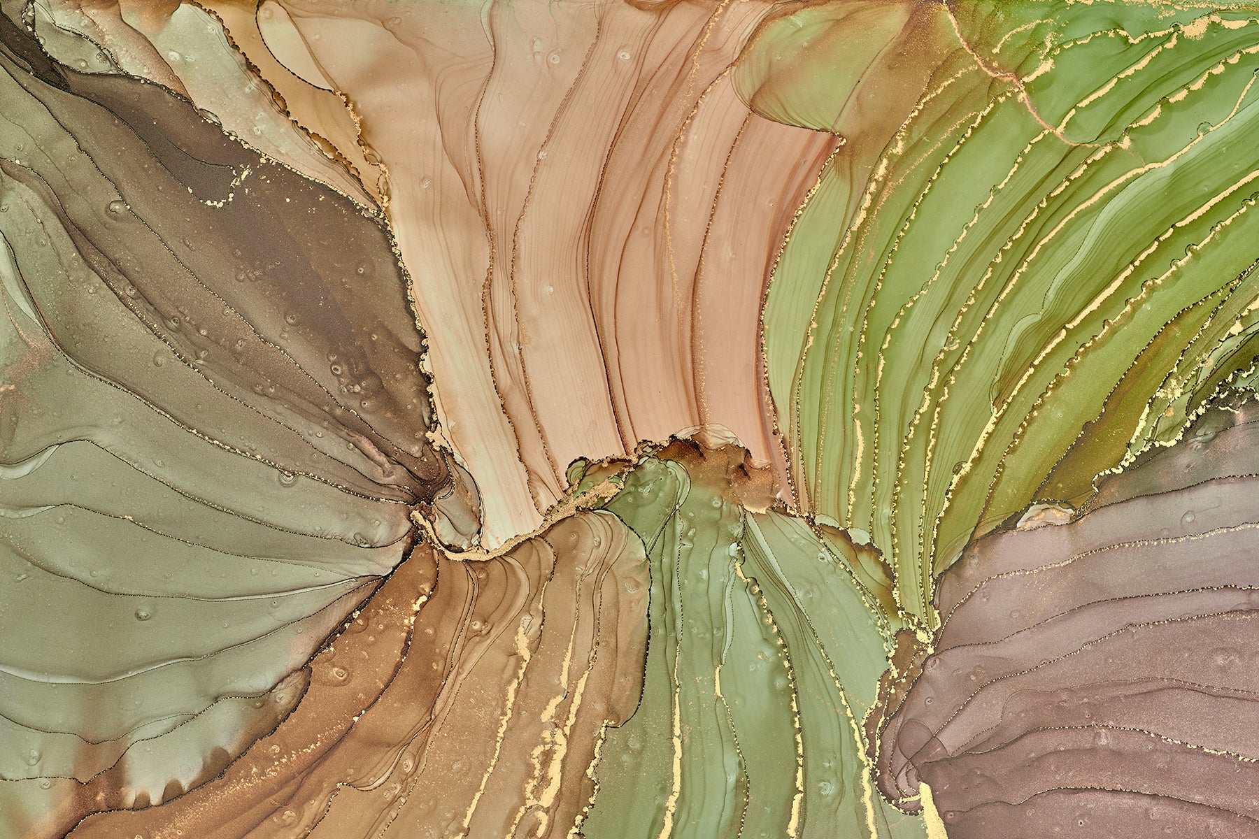 Evantai abstract verde bej