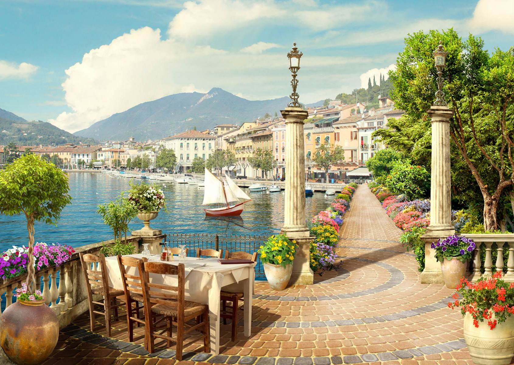Terasă mediteraneană cu vedere la mare