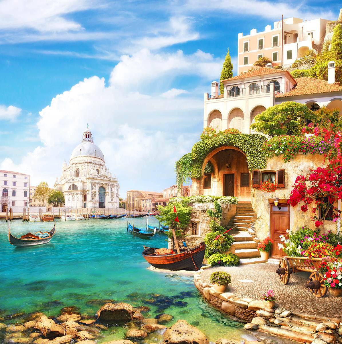 Oraș mediteranean la apus