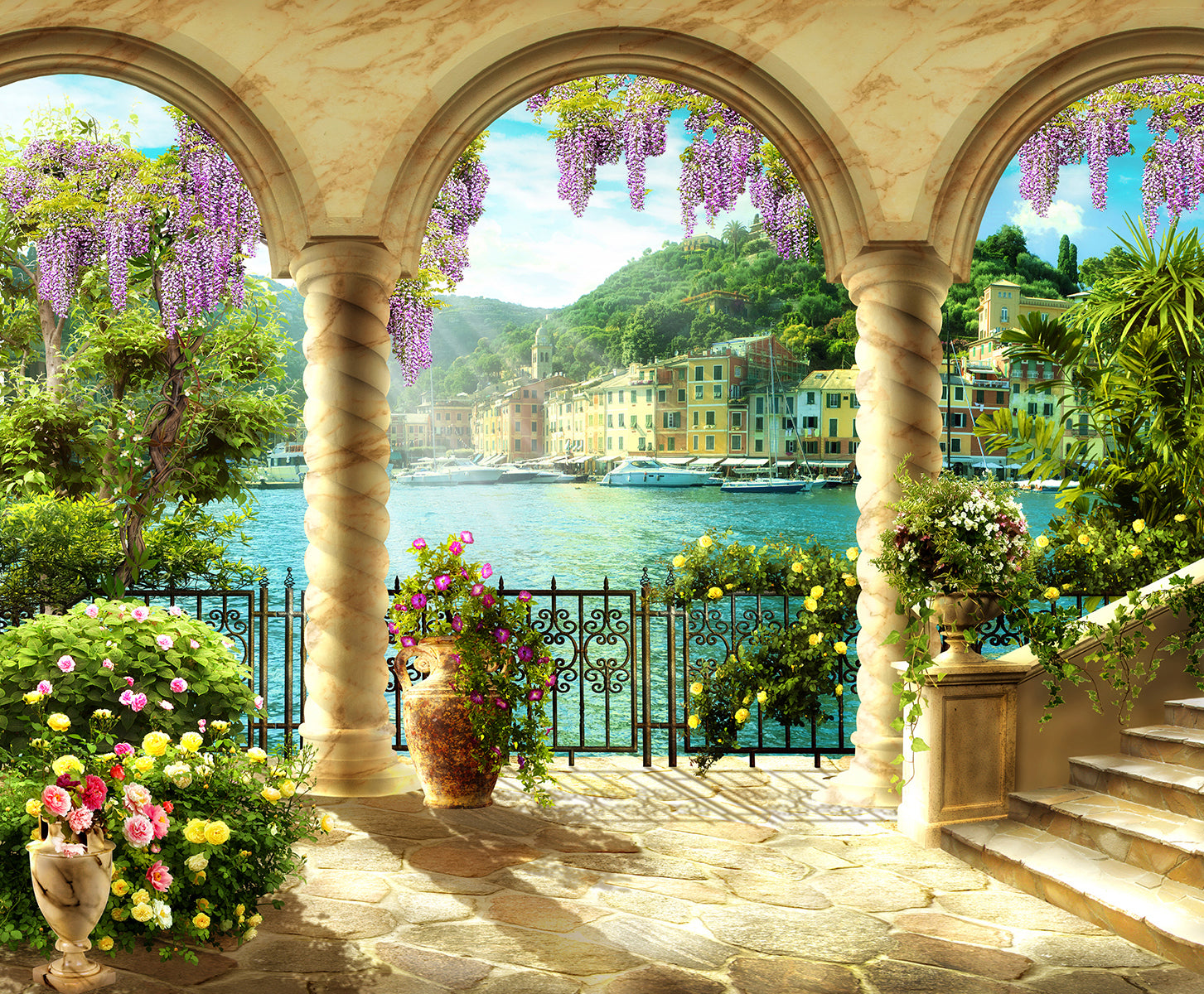 Arcade elegante cu vedere la lac