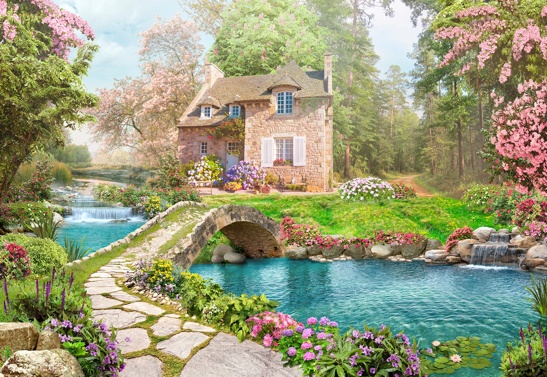 Căsuță romantică lângă lac