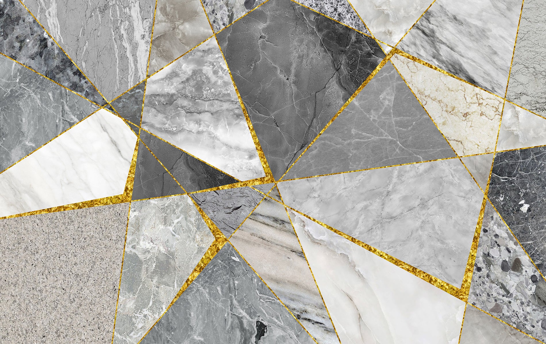 Mozaic geometric din marmură gri