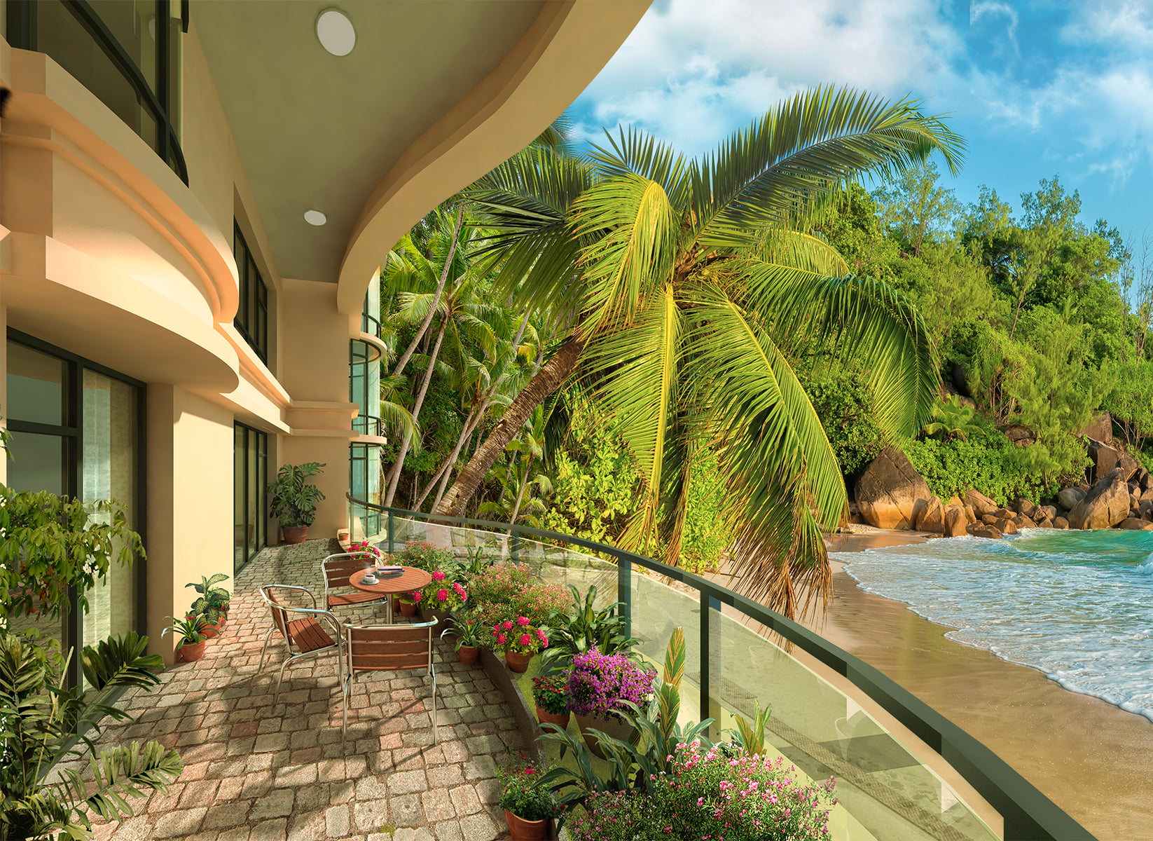 Balcon tropical lângă mare