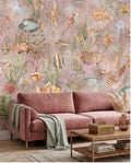 Pești decorativi pe fundal pastel