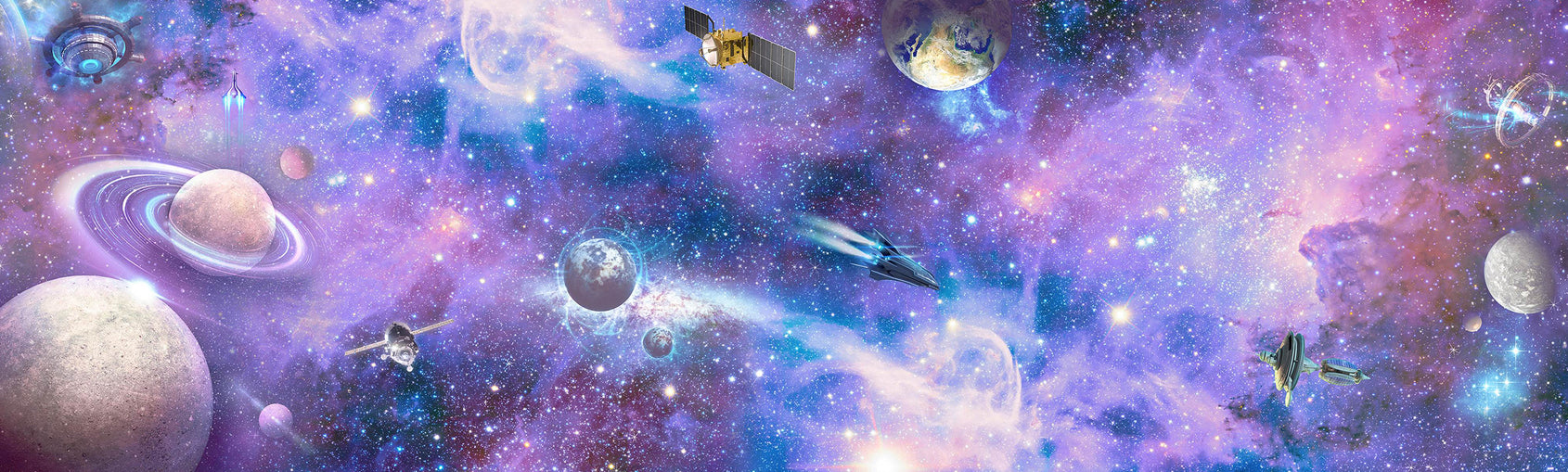 Fototapet cosmic – Univers în tonuri mov