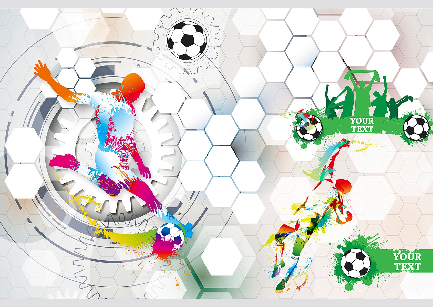 Fotbal colorat cu hexagoane