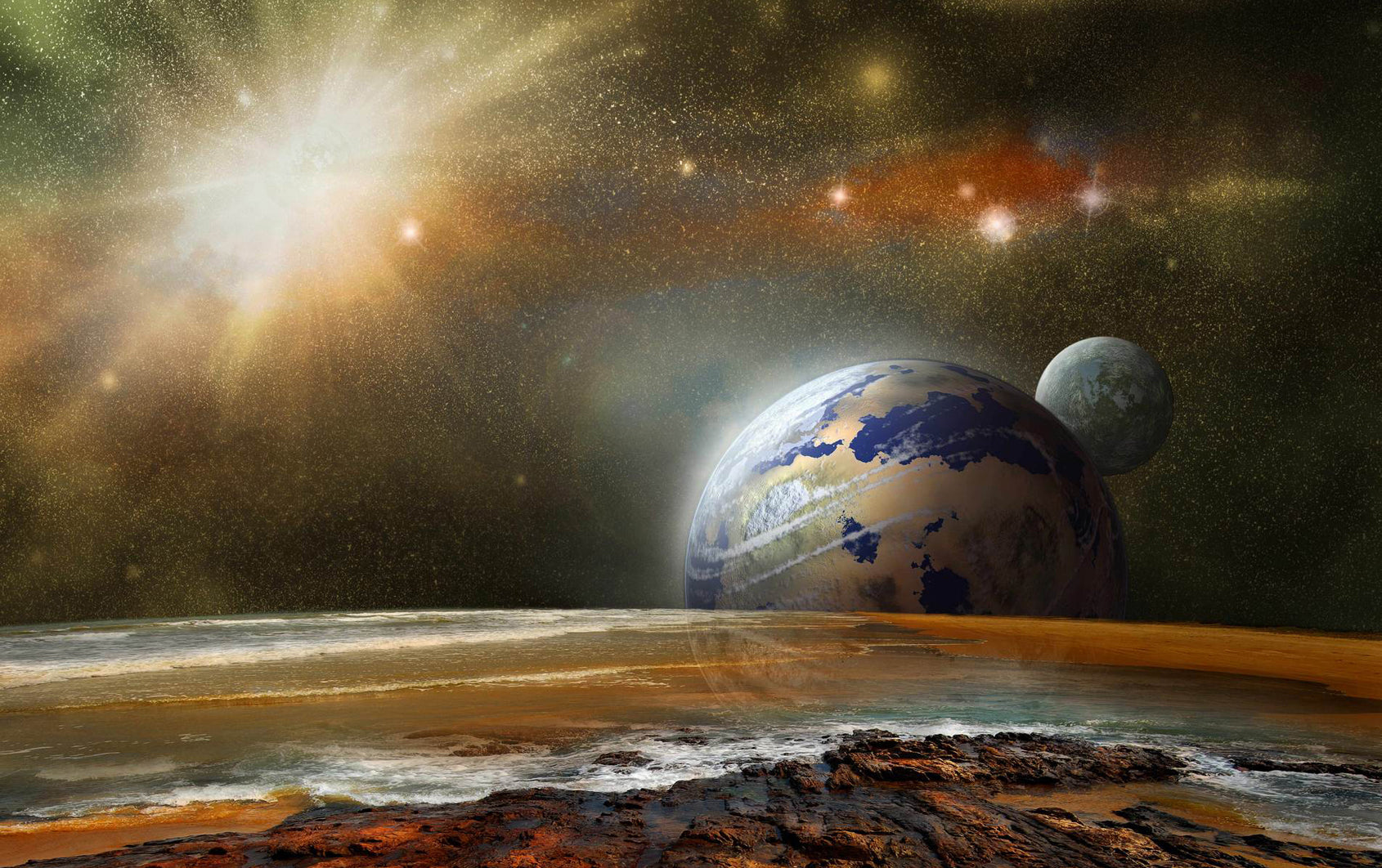 Planetă albastră văzută din spațiu