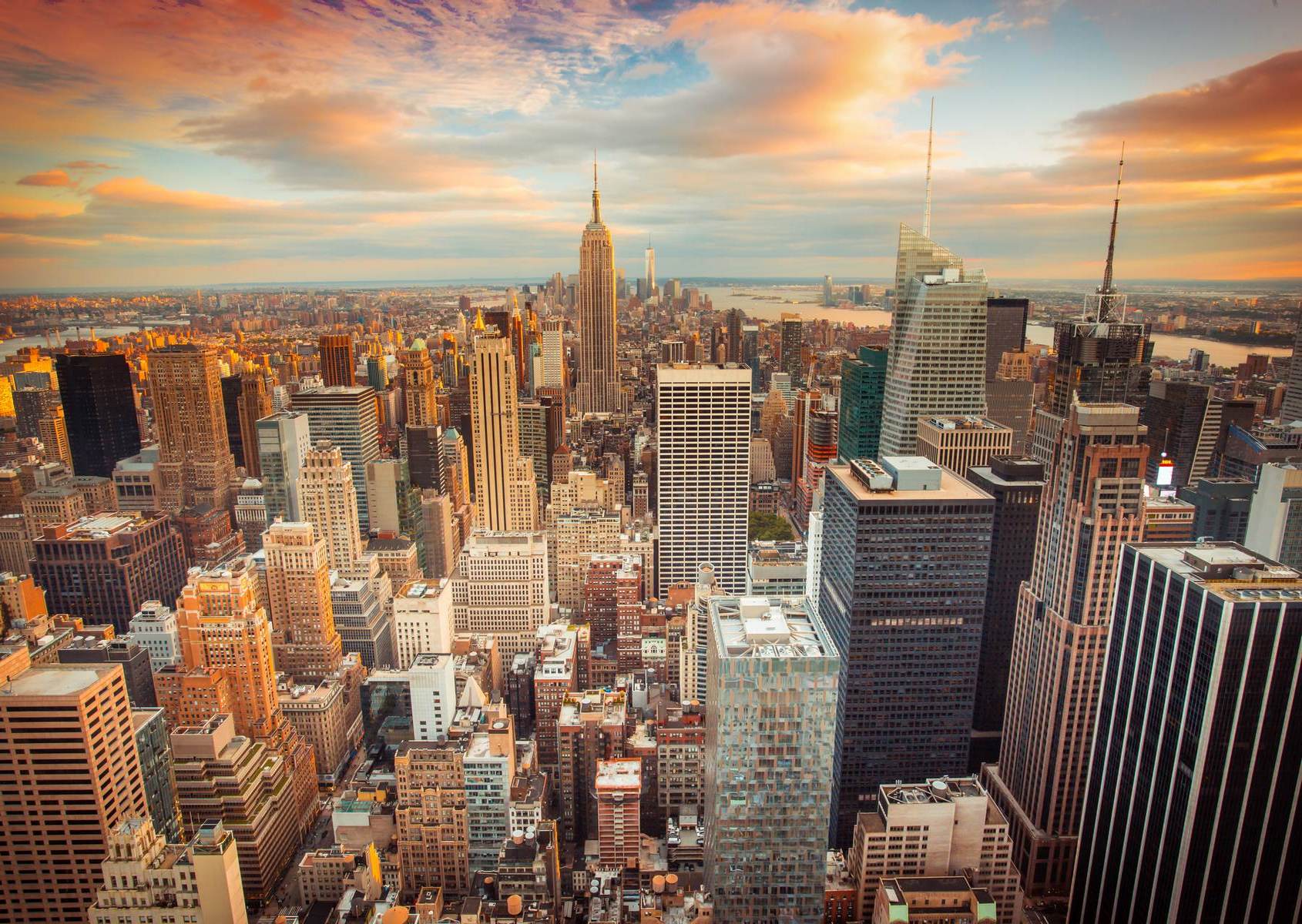 New York panoramic la apus