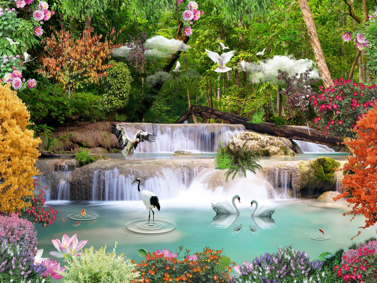 Cascadă în grădină tropicală