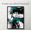 Poster - Painting of a girl in cold colors, 60 x 90 см, Framed poster on glass