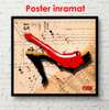 Poster - Red shoe, 100 x 100 см, Framed poster, Vintage