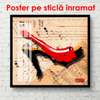 Постер - Красная туфелька, 100 x 100 см, Постер в раме, Винтаж