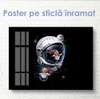Poster - Costum spațial astronaut și pește, 90 x 45 см, Poster inramat pe sticla