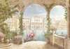 Wall mural - View of the Venetian canal from the arched terrace in the Provencal style