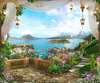 Wall Mural - Garden with lake and mountain views