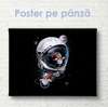 Poster - Costum spațial astronaut și pește, 90 x 45 см, Poster inramat pe sticla