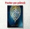 Poster - Frunze subțiri de aur 1, 60 x 90 см, Poster înrămat, Glamour