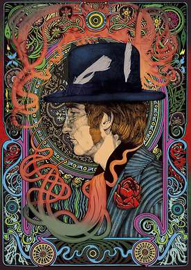 Постер - John Lennon, 60 x 90 см, Постер на Стекле в раме, Личности