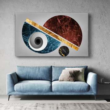 Poster - Elemente geometrice in stil minimalist, 60 x 30 см, Panza pe cadru, Abstracție