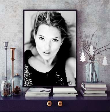 Poster - Portretul lui Kate Moss, 60 x 90 см, Poster înrămat, Persoane Celebre