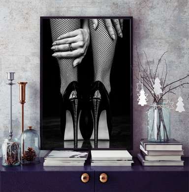 Poster - Pantofi cu toc, 60 x 90 см, Poster inramat pe sticla
