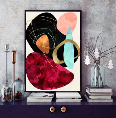 Poster - Abstraction with circles, 30 x 45 см, Canvas on frame