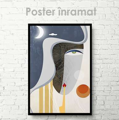Постер - Абстрактное лицо 3, 30 x 45 см, Холст на подрамнике, Абстракция
