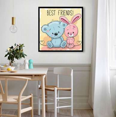 Poster - Prietenii cei mai buni, 100 x 100 см, Poster înrămat, Pentru Copii